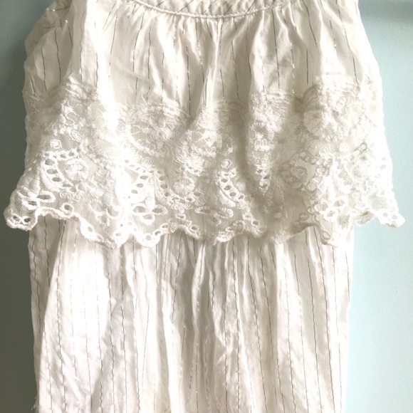 JUSTICE | White w/ Shimmer Pinstripe sundress - Picture 3 of 7